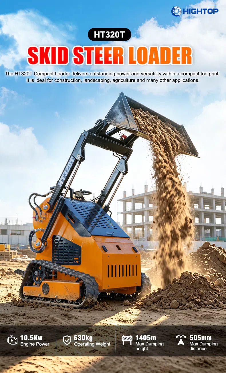 Tracked Skid Steer Loader With Strong Track Traction HT320T Images-hightop.webp