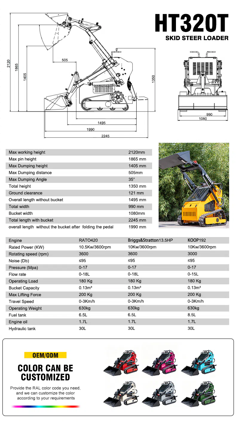 HT320T Tracked Skid Steer Loader With Closed Cabin HT320T Parameters-hightop.webp
