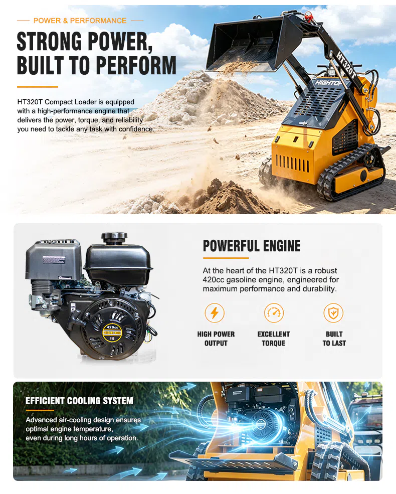 Tracked Skid Steer Loader With Strong Track Traction HT320T Images-hightop.webp