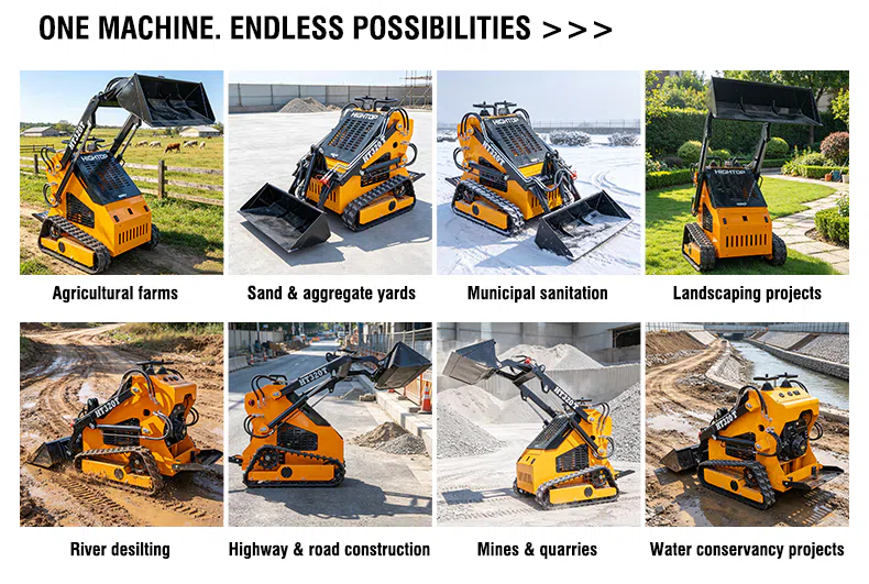 Tracked Skid Steer Loader With Strong Track Traction HT320T Images-hightop.webp