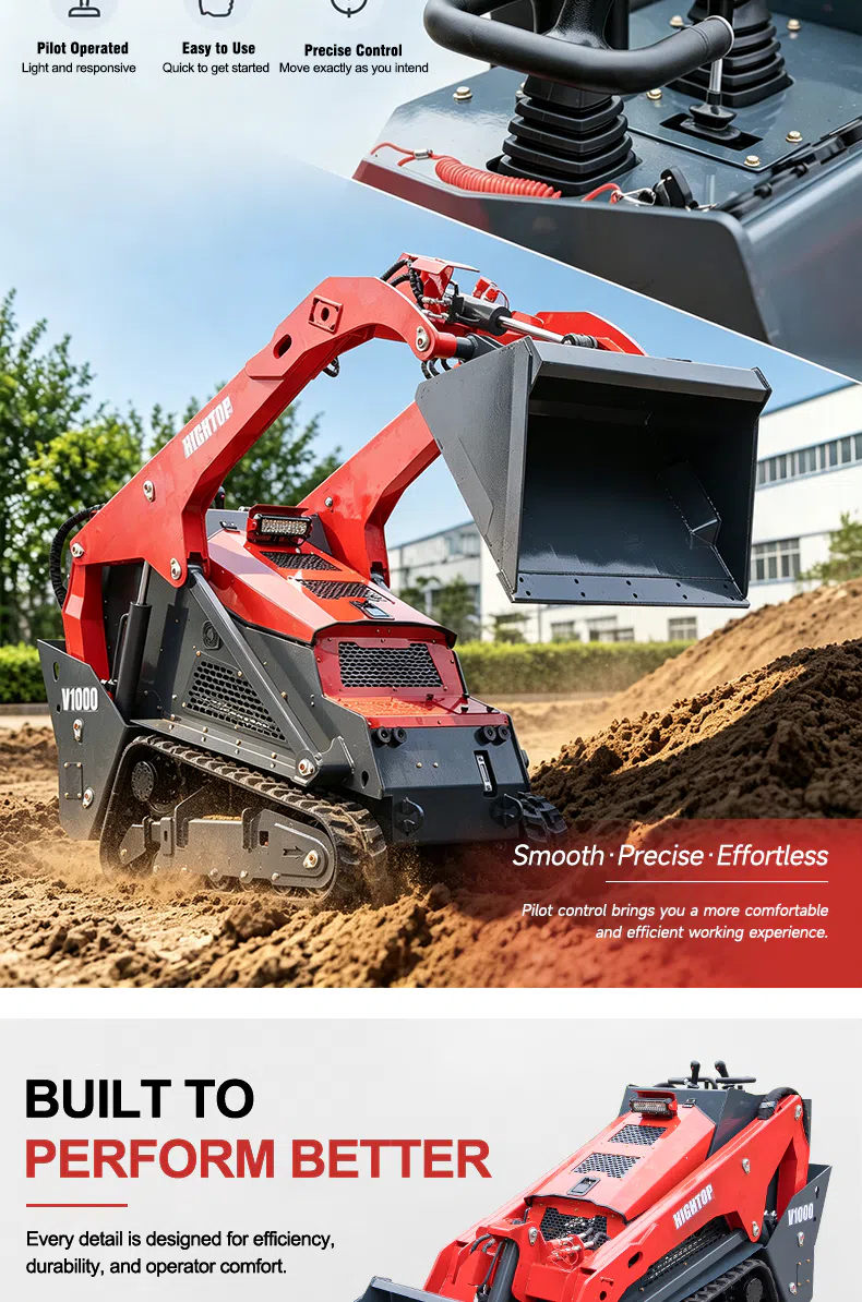 Crawler Skid Steer Loader With Front-Opening Hood For Easy Maintenance HTV1000 Images.webp