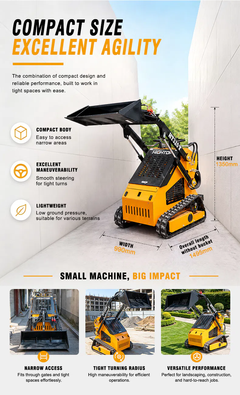 Tracked Skid Steer Loader With Strong Track Traction HT320T Images-hightop.webp