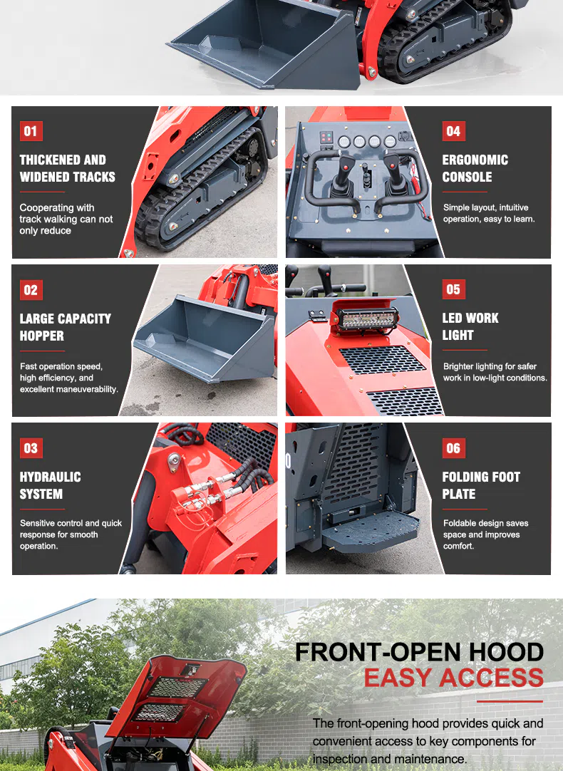 Crawler Skid Steer Loader With Front-Opening Hood For Easy Maintenance HTV1000 Images.webp
