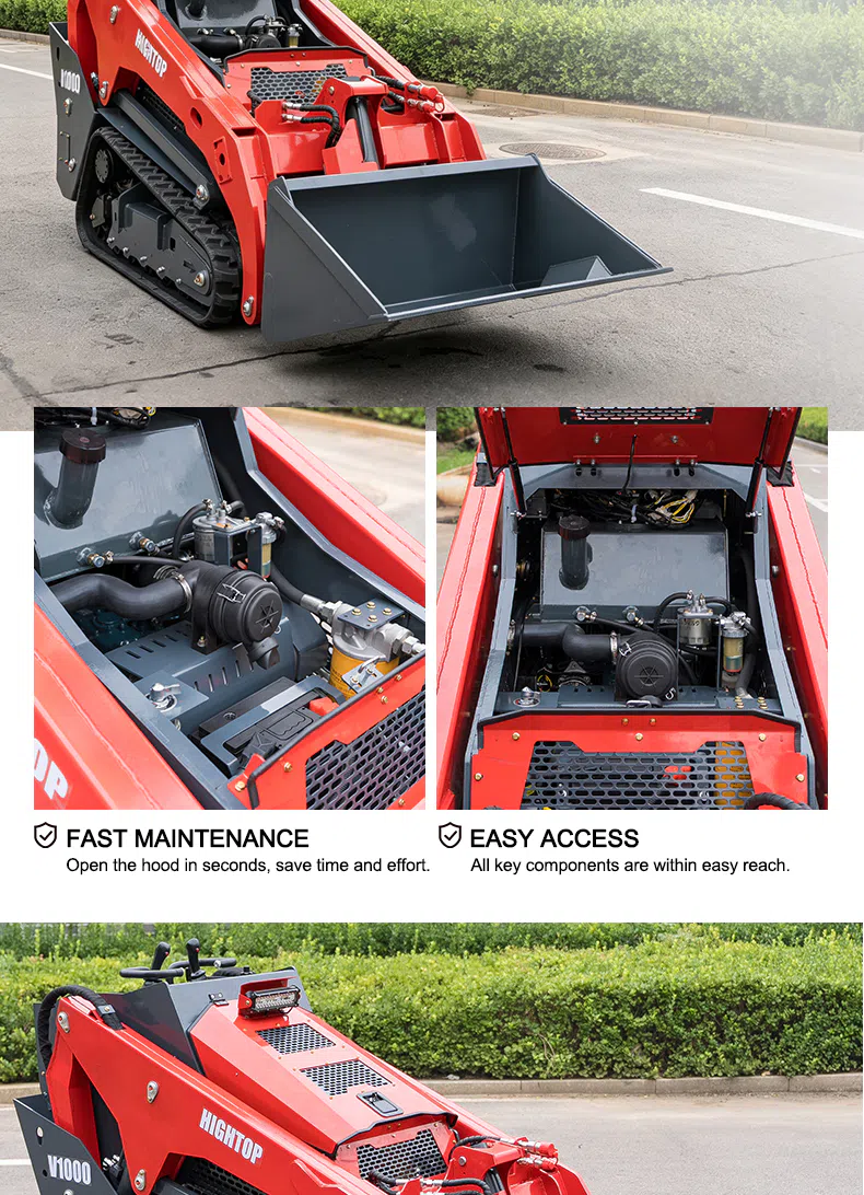 Crawler Skid Steer Loader With Front-Opening Hood For Easy Maintenance HTV1000 Images.webp