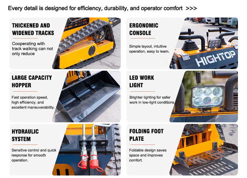Tracked Skid Steer Loader With Strong Track Traction HT320T Images-hightop.webp