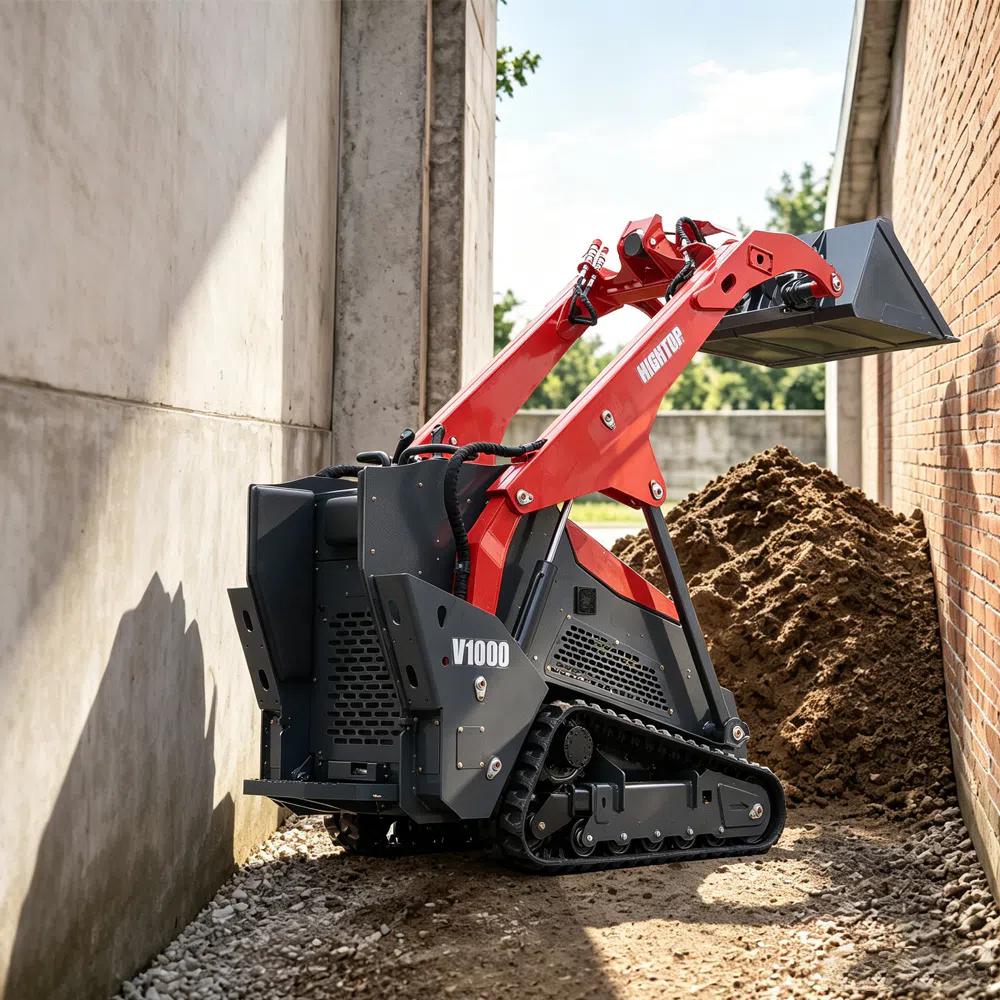 Crawler Skid Steer Loader With Front-Opening Hood For Easy Maintenance htv1000-hightop