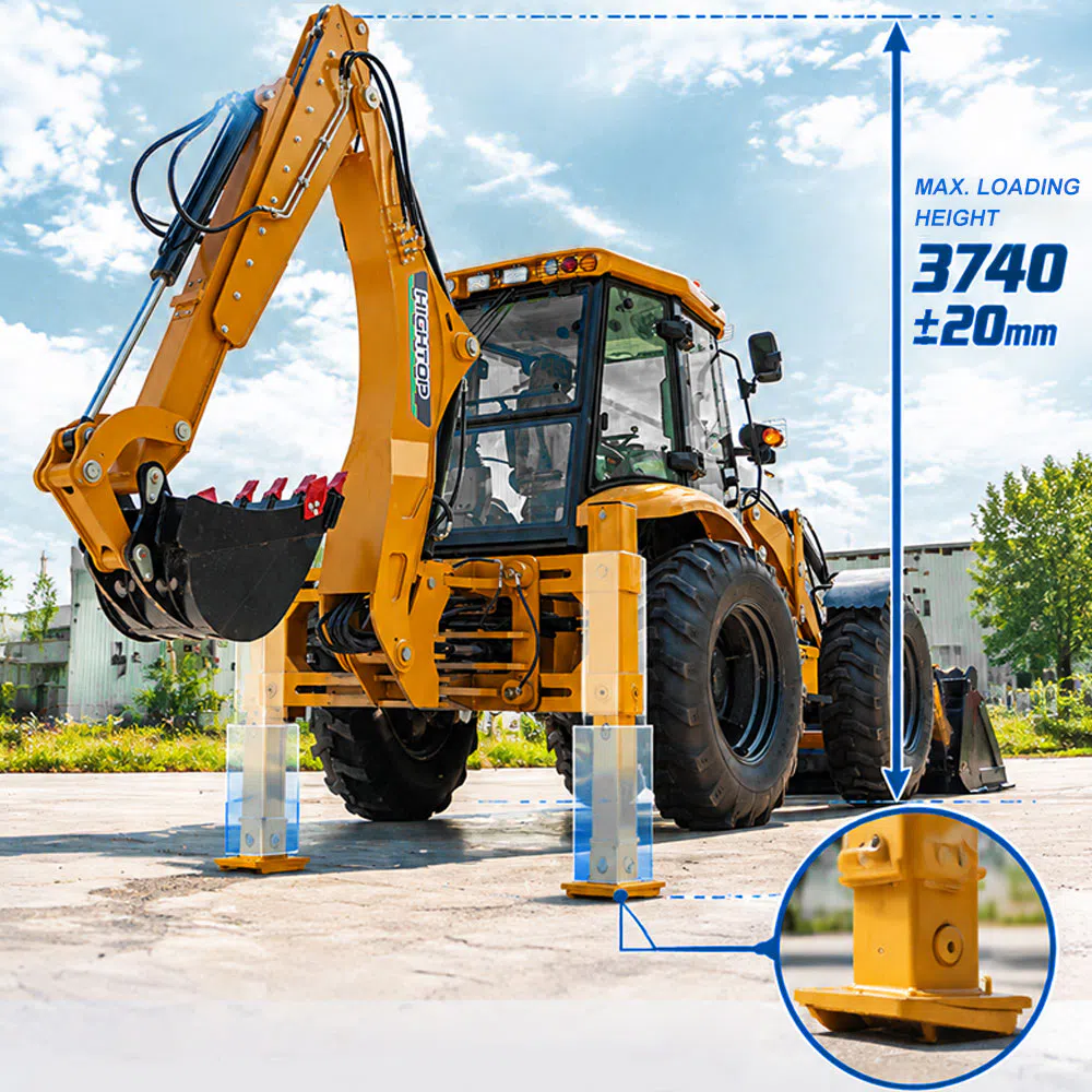 Hightop Backhoe Loader With 2500kg Loading Capacity HTBL820
