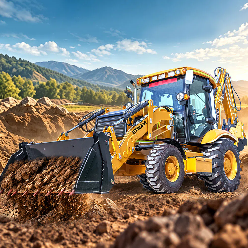 Backhoe Loader With Four-Wheel Steering System HTBL810