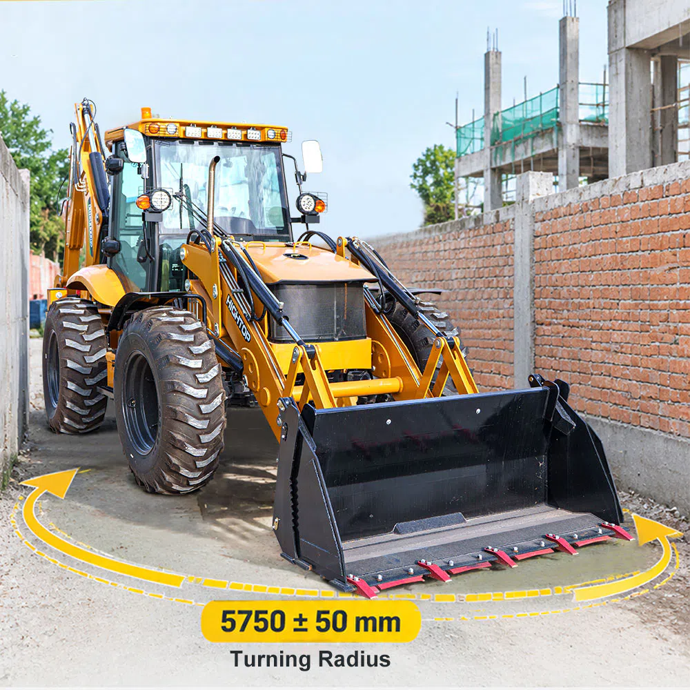 Hightop Backhoe Loader With 2500kg Loading Capacity HTBL820