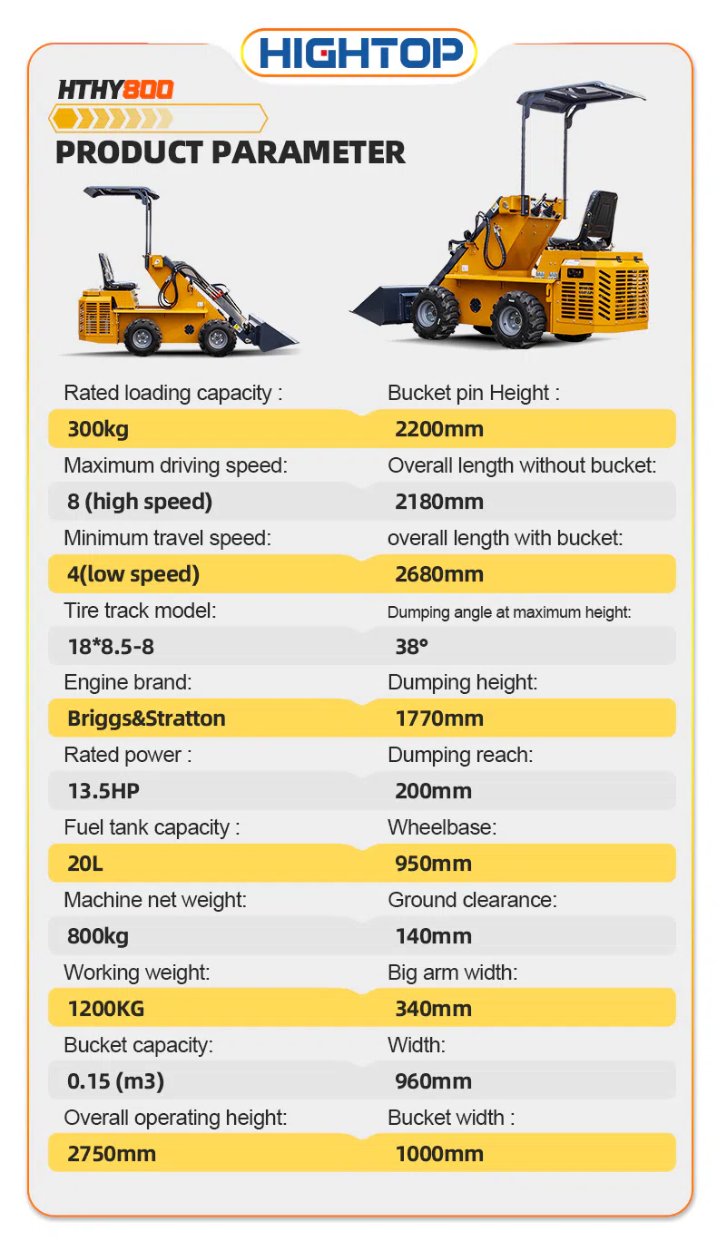 HTHY800 Small Skid Steer With Ride-On Operation Parameters.webp