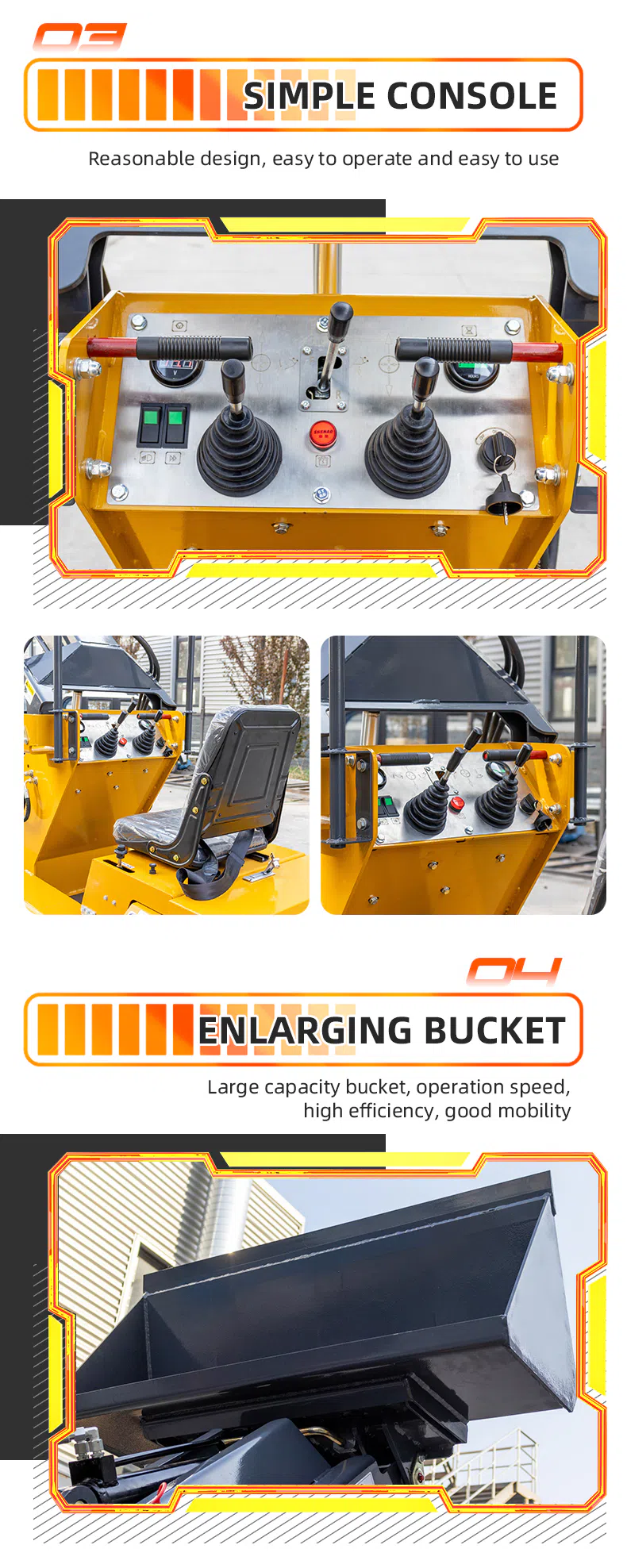 Small Skid Steer With Ride-On Operation HTHY800 Images