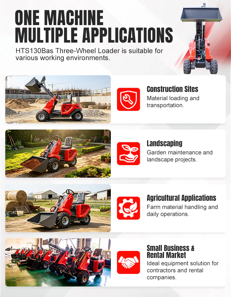Compact Three Wheel Loader With Flexible Operation HTS130BaS Images hightop.webp