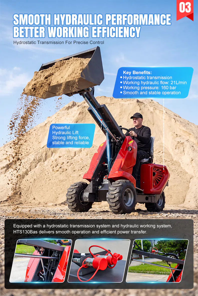 Compact Three Wheel Loader With Flexible Operation HTS130BaS Images hightop.webp