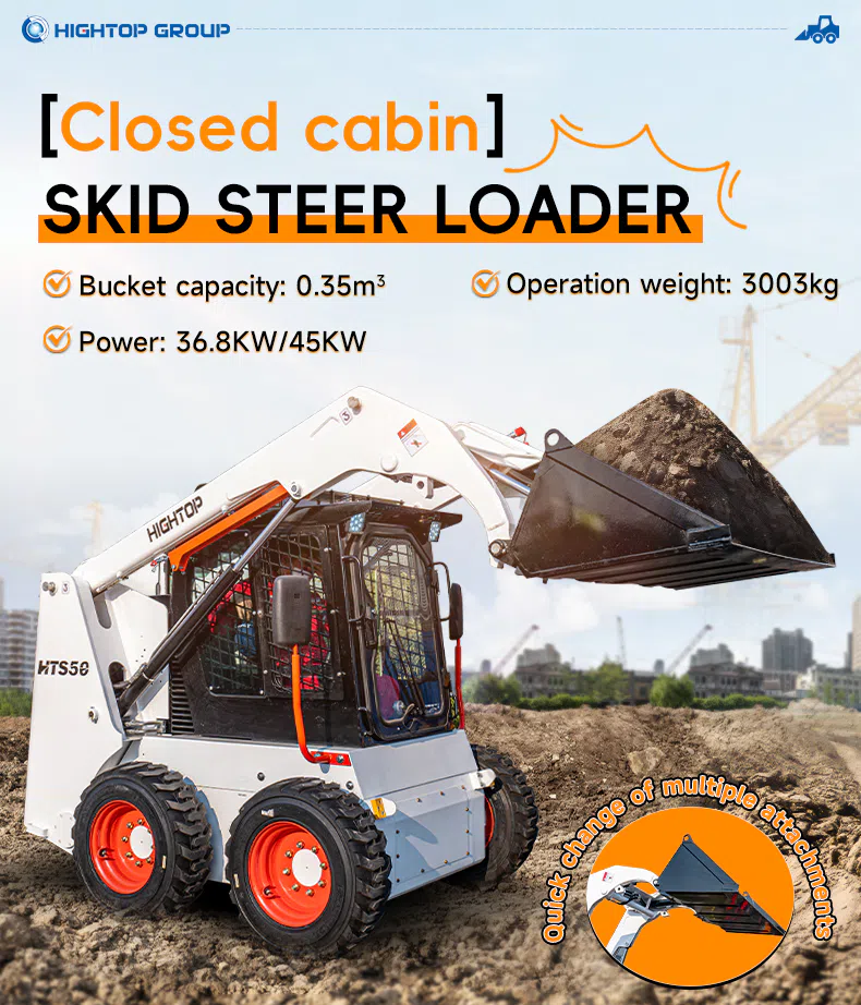 Wheeled Skid Steer HTS50 With Closed Cabin Picture.webp