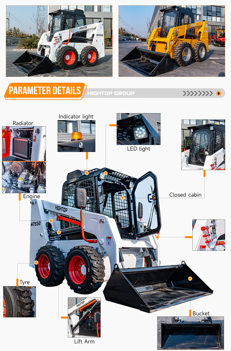 Wheeled Skid Steer HTS50 With Closed Cabin Picture.webp