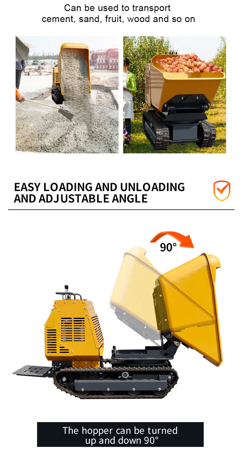 Mini Crawler Dumper with 180° Hydraulic Dumping Function Picture-hightop.webp