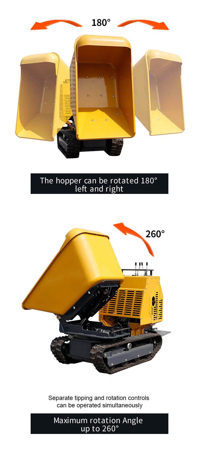 Mini Crawler Dumper with 180° Hydraulic Dumping Function Picture-hightop.webp