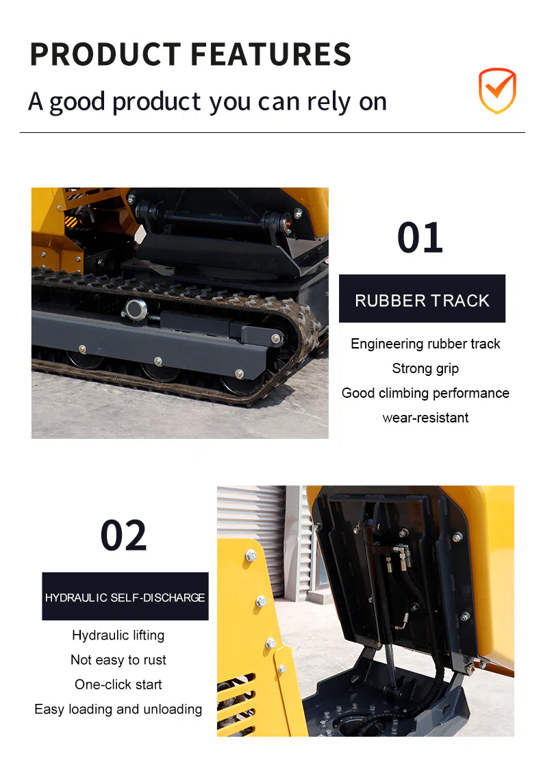 Mini Crawler Dumper with 180° Hydraulic Dumping Function Picture-hightop.webp