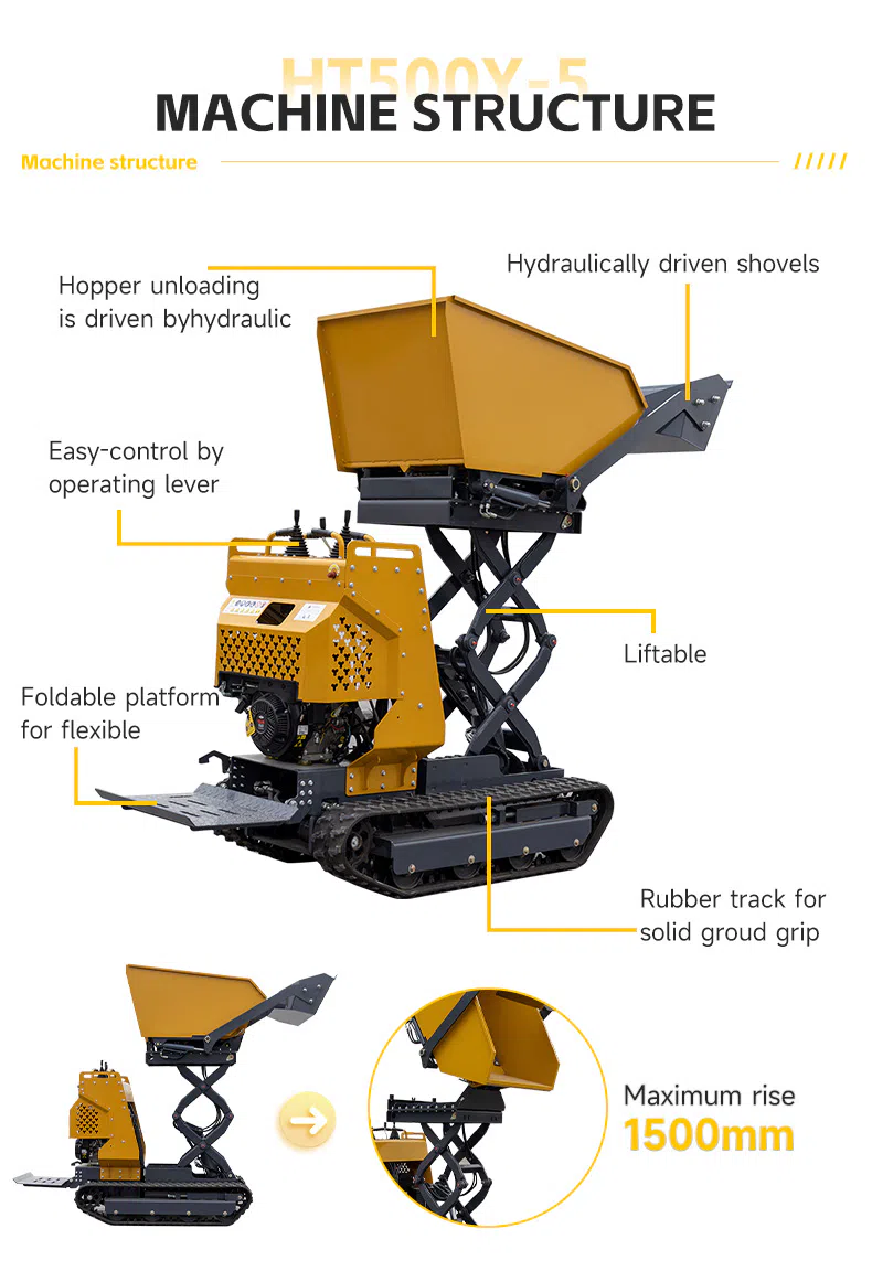 HT500Y-5 Hydraulic Lifting Dumper with High Dumping Height Picture-hightop.webp