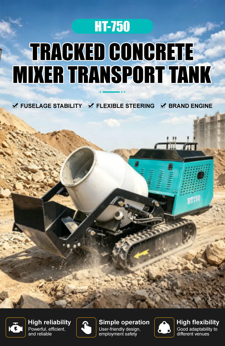 Tracked Concrete Mixer With Hydraulic Unloading HT750 Images-hightop.webp