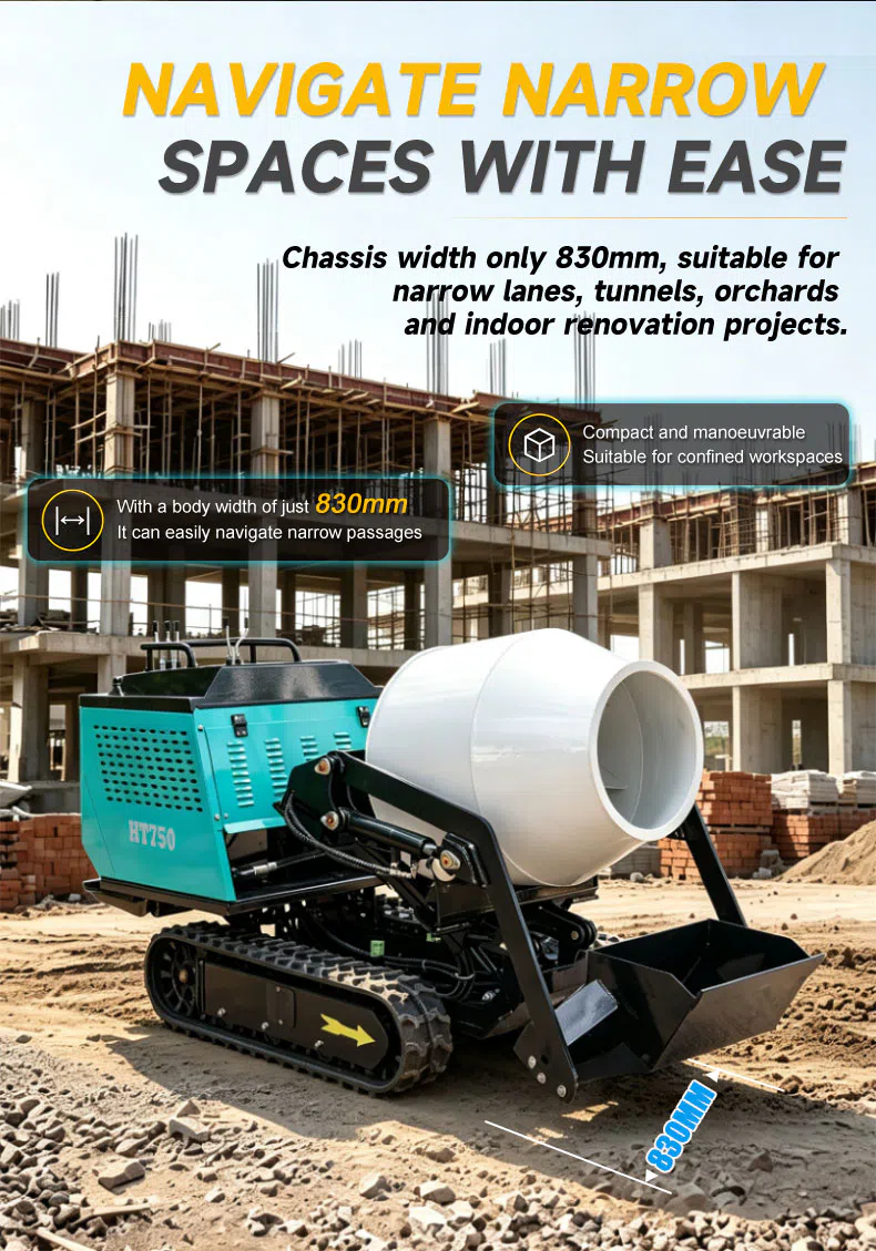Tracked Concrete Mixer With Hydraulic Unloading HT750 Images-hightop.webp