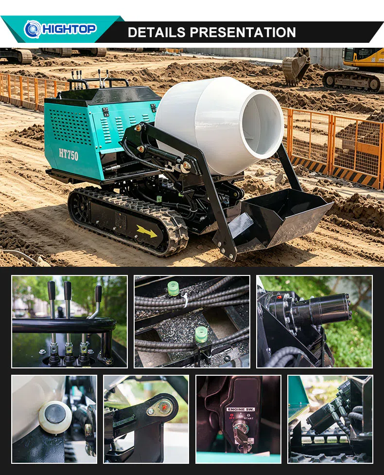 Tracked Concrete Mixer With Hydraulic Unloading HT750 Images-hightop.webp