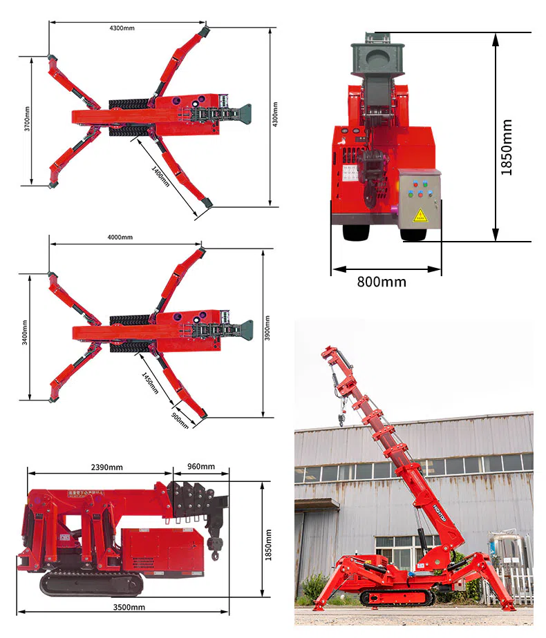 Spider Crane 3 Ton With Higher Capacity HTSC3.0 Parameters -hightop.webp