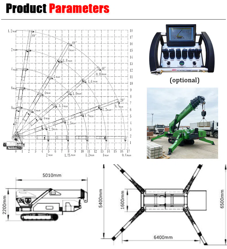8 Ton Spider Crane With High Load Capacity Parameters-hightop.webp