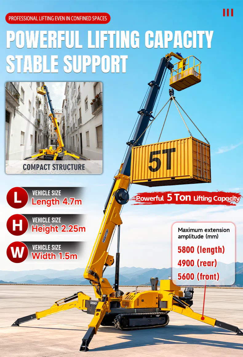 5 Ton Spyder Crane With Dual Power HTSC5.0 Images