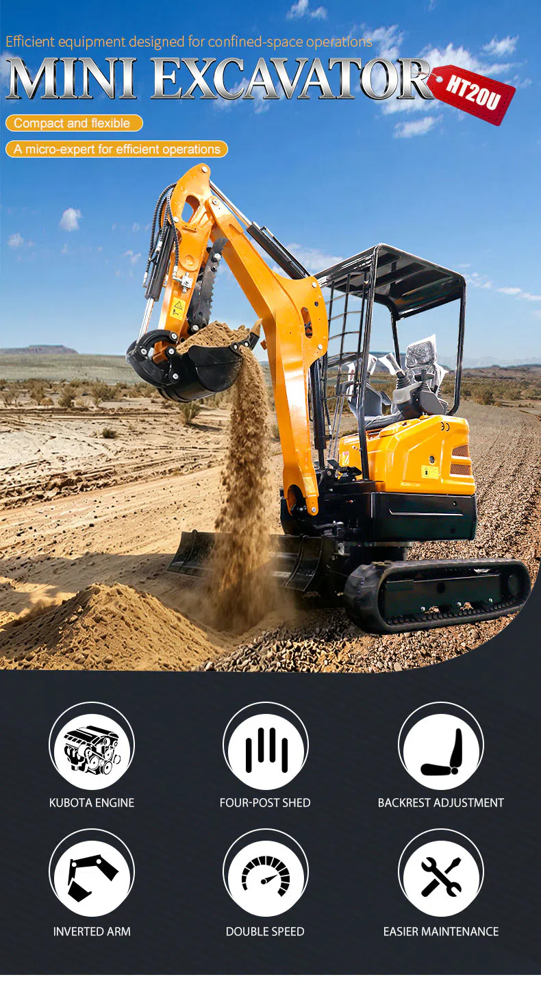 Mini Excavator 2 Ton With Variable Piston Pump HT20U Product Images -hightop group.webp
