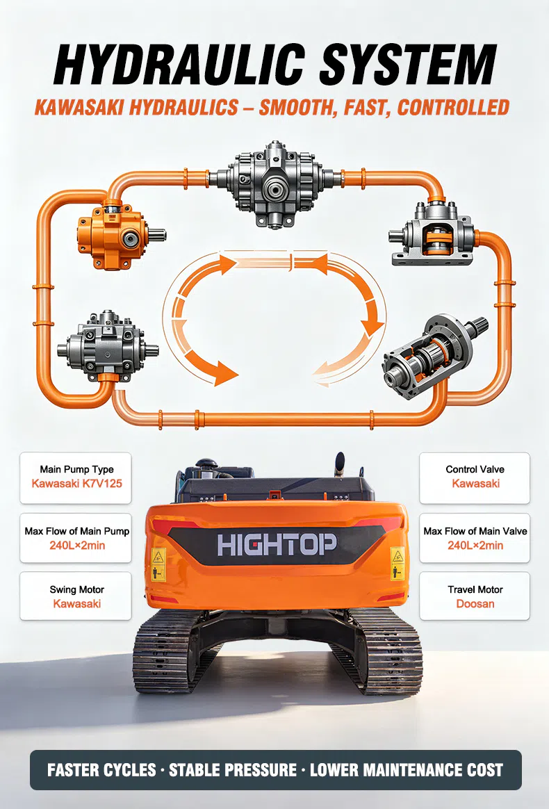 26 Ton Hightop Crawler Hydraulic Excavator HT260 Picture.webp