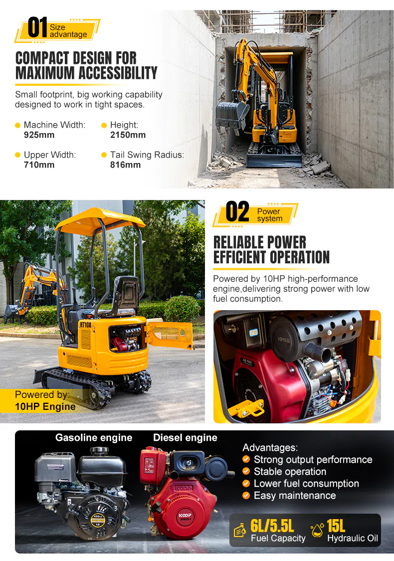 Mini Excavator 1 Ton With Compact Design HT10A Images.webp