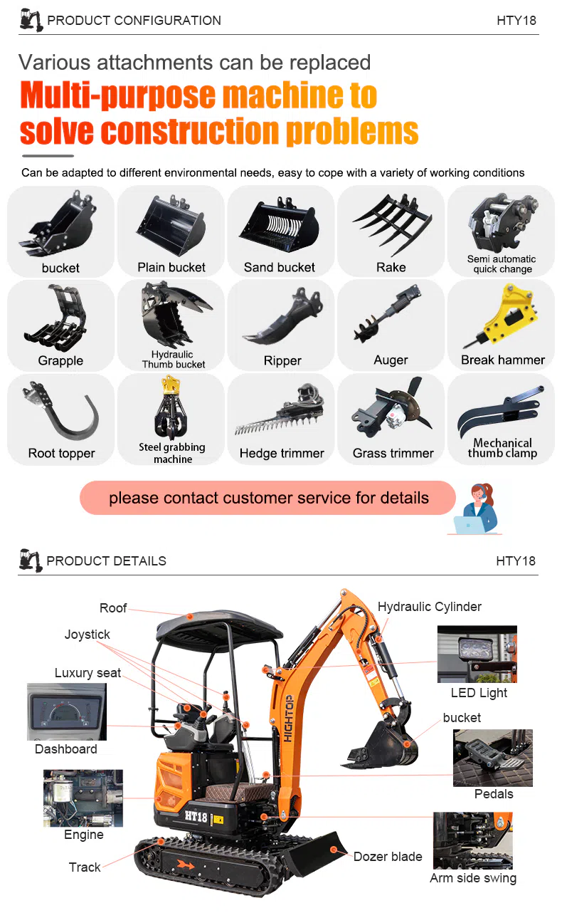 Mini Excavator 1.8 Ton With Powerful Digging Images HTY18-hightop.webp