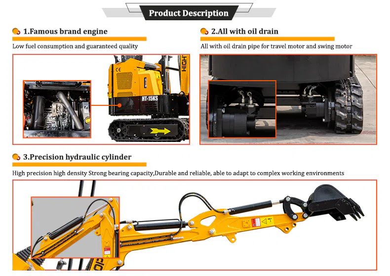HT-15KS 1.5 Ton Mini Excavator Product Picture-hightop.webp