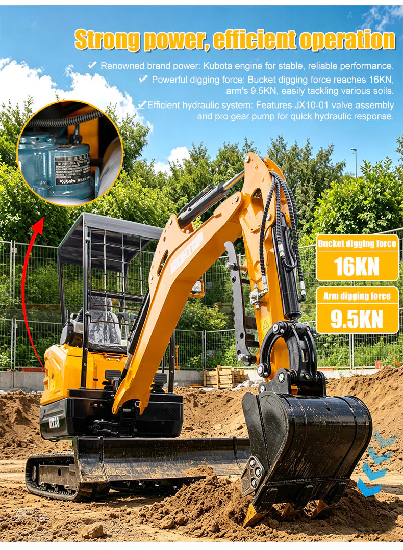 Mini Excavator 2 Ton With Variable Piston Pump HT20U Product Images -hightop group.webp