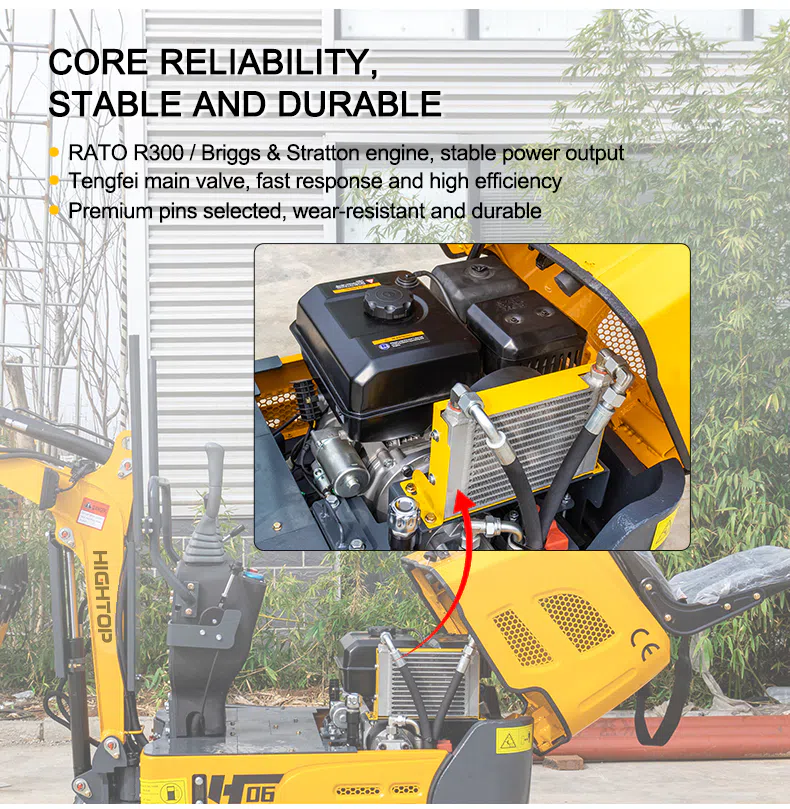 Mini Excavator 600kg With Lightweight Design HT06 Images-hightop.webp