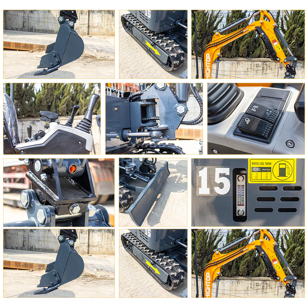 Mini Excavator 1.5 Ton With Offset Boom ht15-hightop