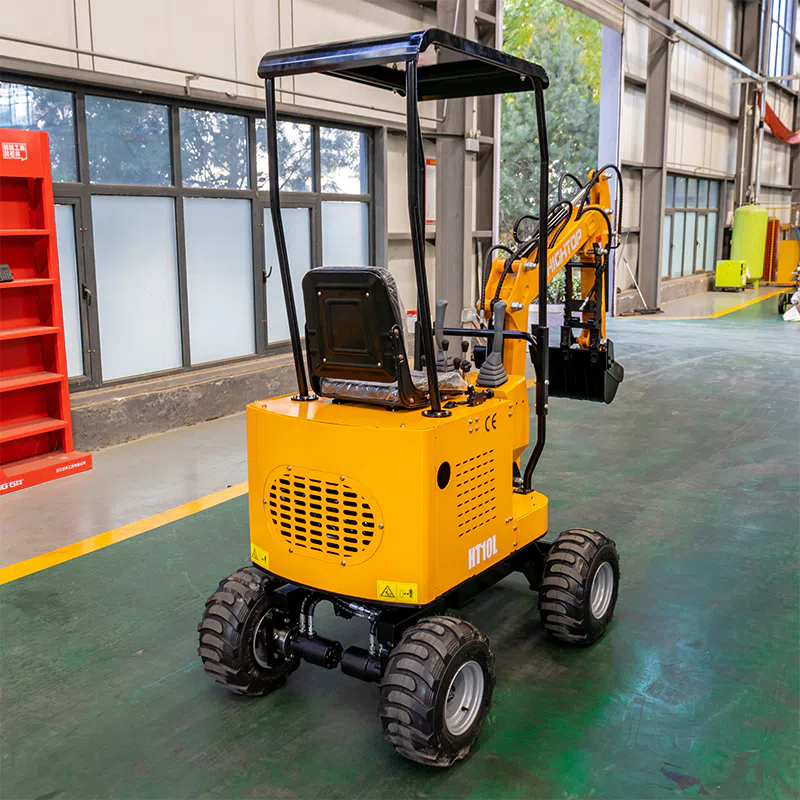 Mini Excavator 1 Ton With Wheeled Mobility  HT10W-hightop