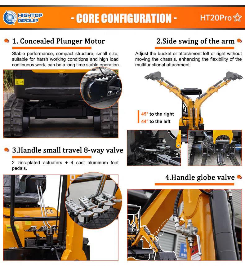 2 Ton Mini Excavator HT20Pro Product Images -hightop group.webp