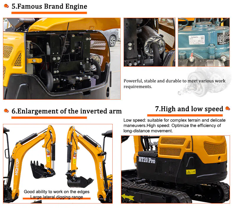 2 Ton Mini Excavator HT20Pro Product Images -hightop group.webp