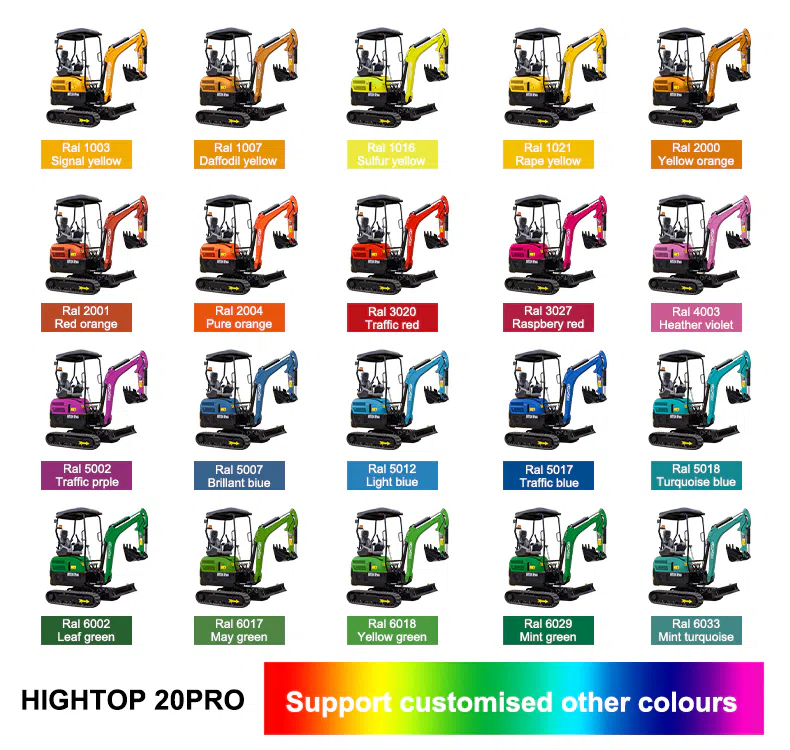 Mini Excavator 2 Ton With Customizable Color-hightop group