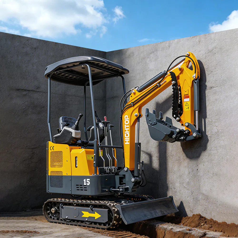 Mini Excavator 1.5 Ton With Offset Boom ht15-hightop
