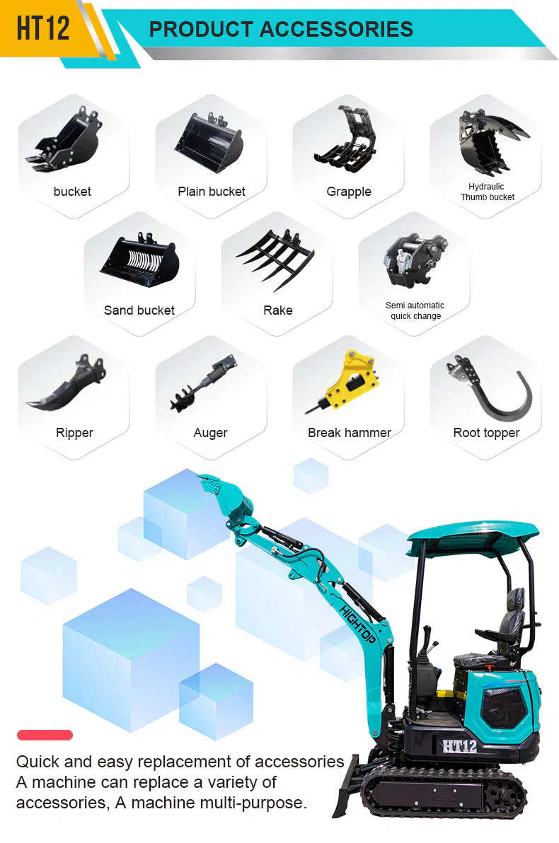 Hightop Mini Excavator 1.2 Ton With Zero Tail Swing HT12 Images.webp