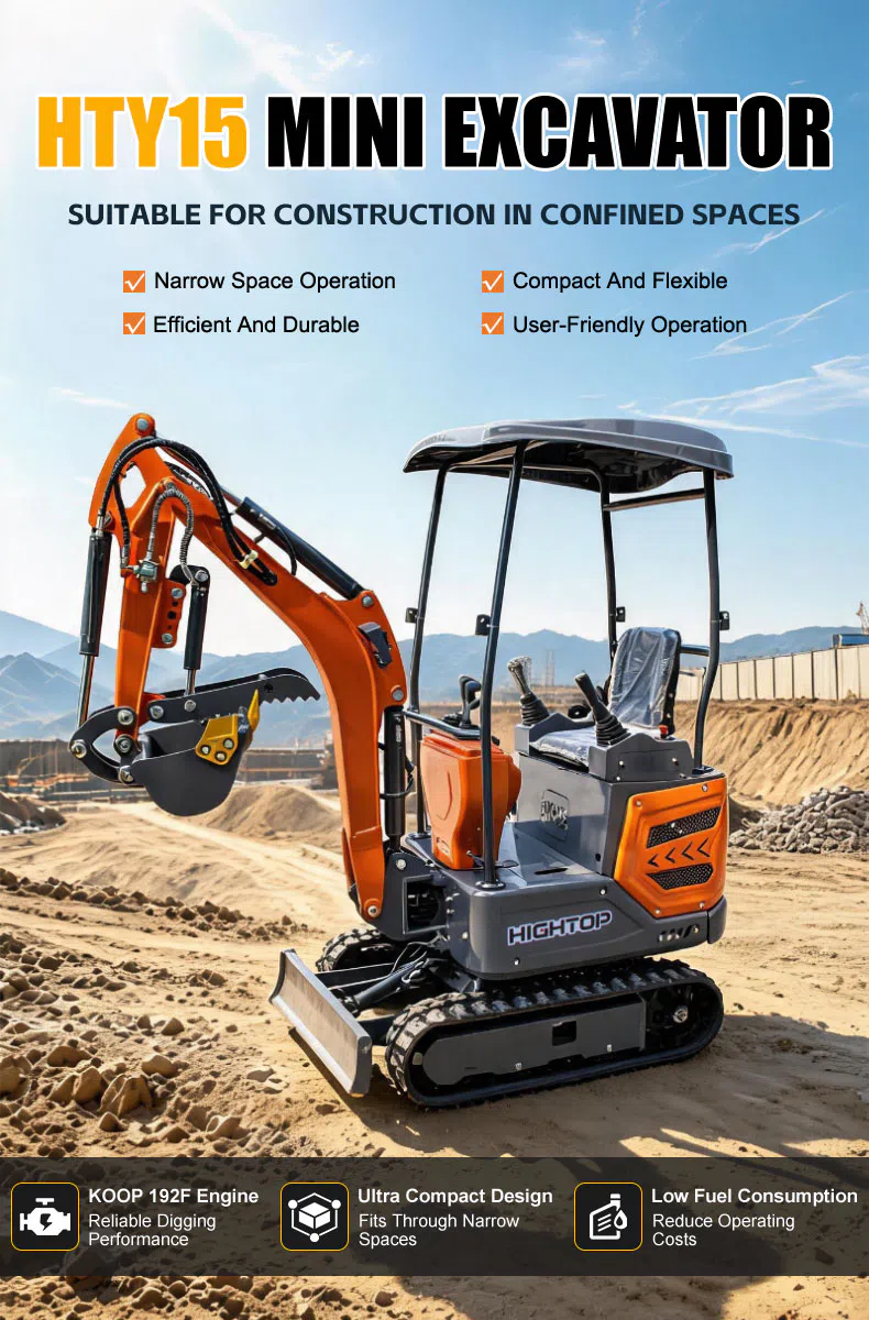 1.5 Ton Hightop HTY15 Mini Excavator With 360° Rotation Images.webp