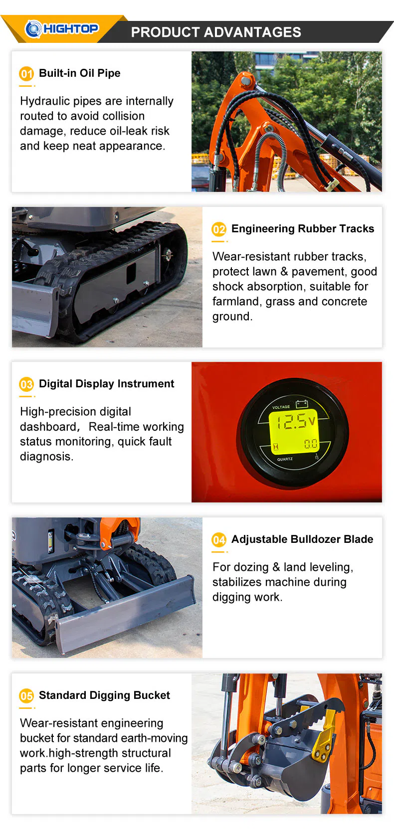 1.5 Ton Hightop HTY15 Mini Excavator With 360° Rotation Images.webp