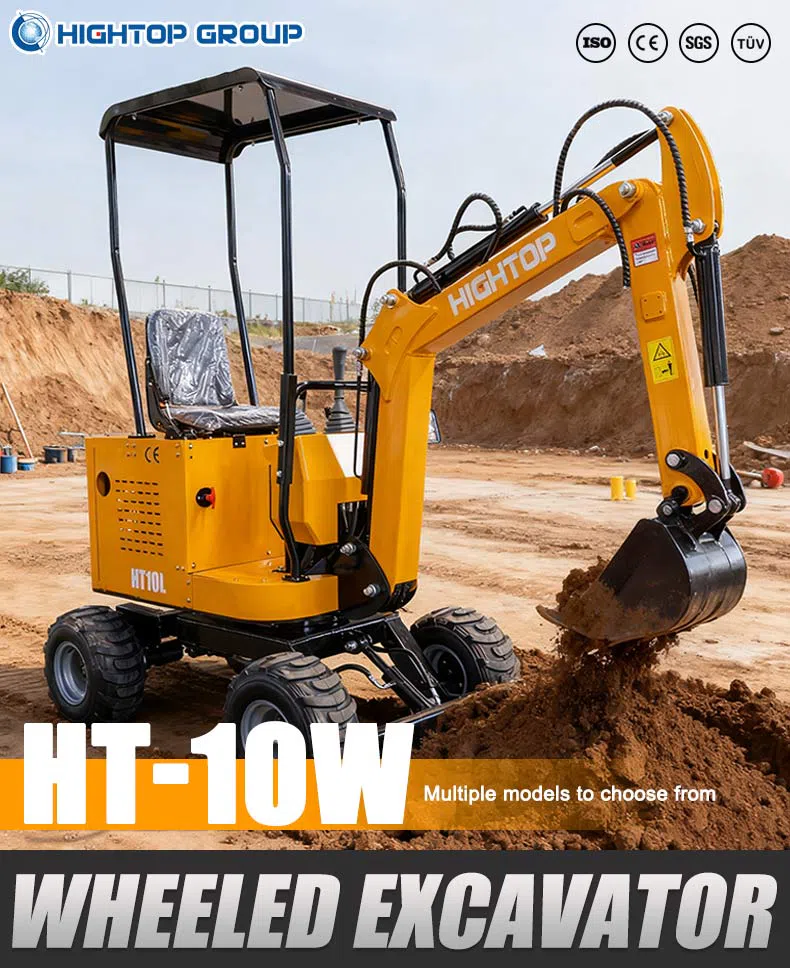 Hightop HT10W Mini Excavator 1 Ton With Optional Engines Picture.webp