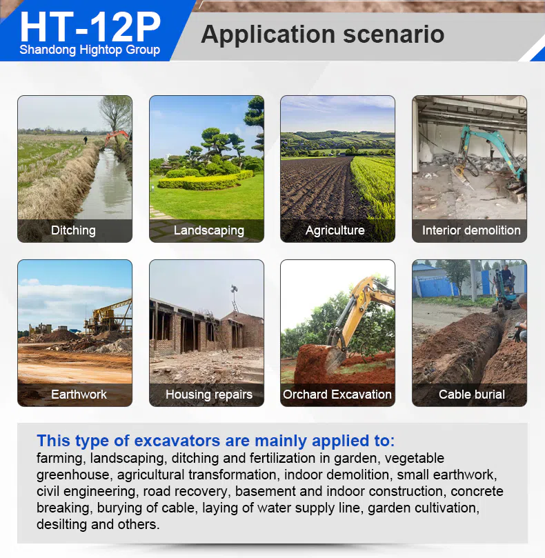 Mini Digger HT12P 1.2 Ton With 1700mm Digging Depth Images-hightop.webp