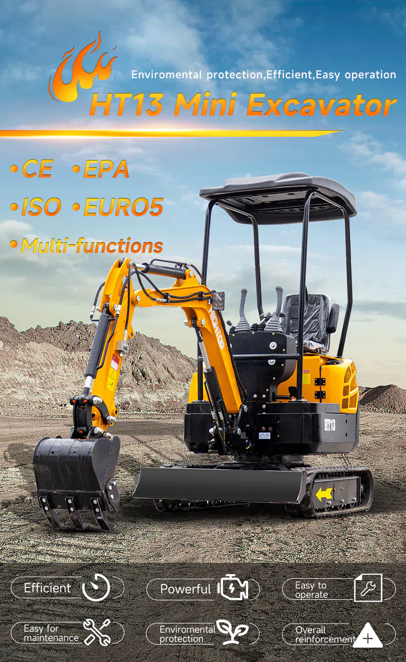 HT13 Mini Excavator 1.3 Ton for Construction and Earthmoving Images-hightop.webp