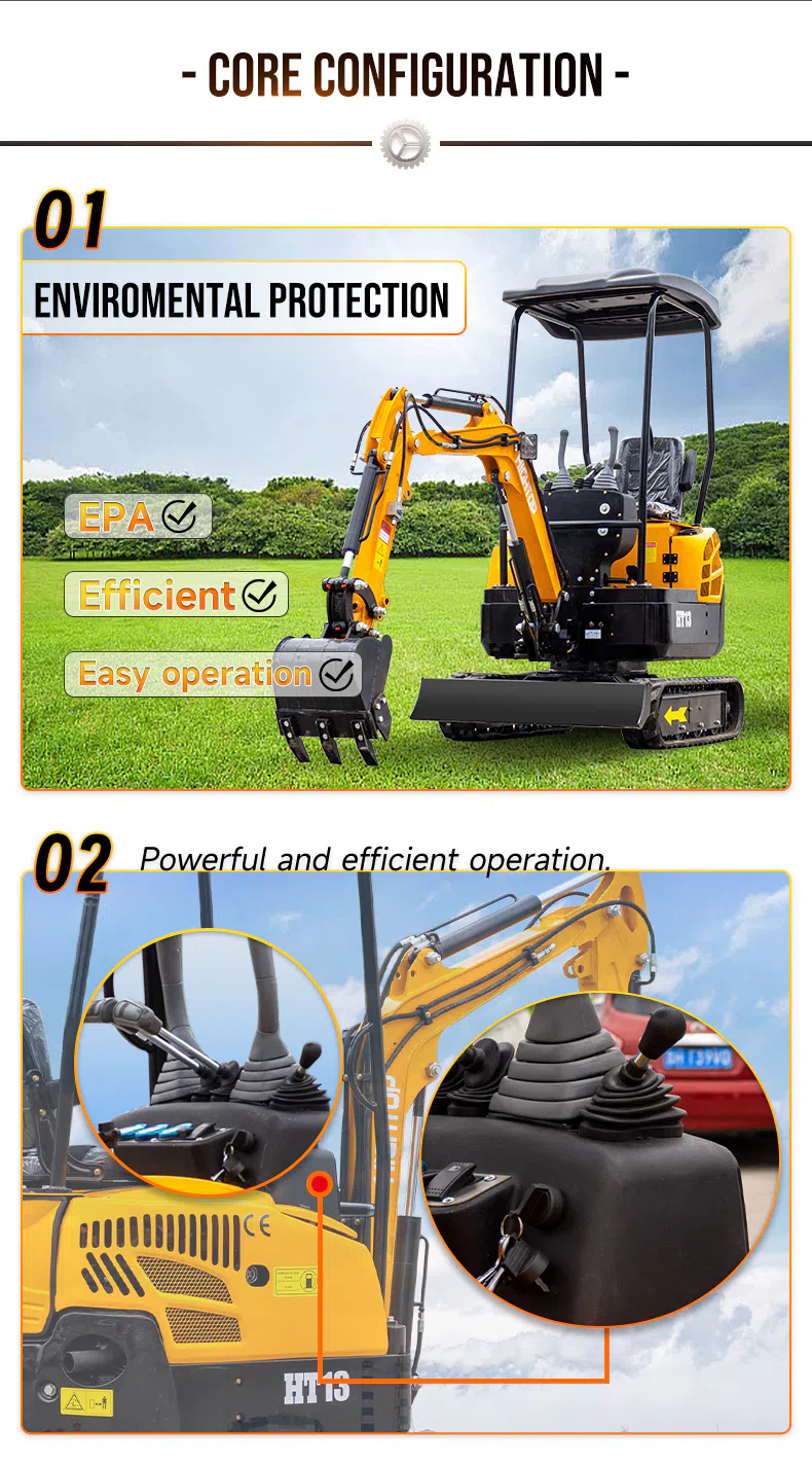 HT13 Mini Excavator 1.3 Ton for Construction and Earthmoving Images-hightop.webp