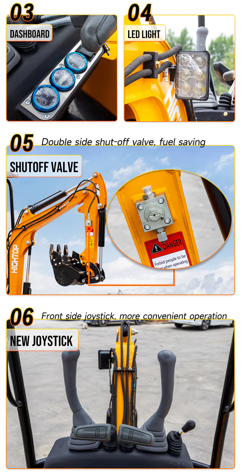 HT13 Mini Excavator 1.3 Ton for Construction and Earthmoving Images-hightop.webp